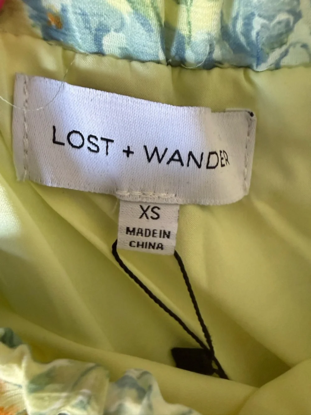 Lost + Wander Yellow Floral Tiered Mini Skirt